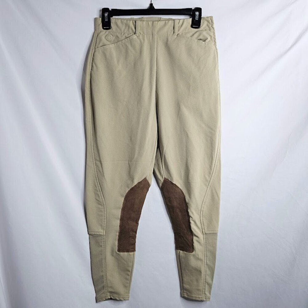 NEW Women's ARIAT Pro Circuit Knee Patch Breeches 26R Khaki Horse Riding Pants - Picture 2 of 7